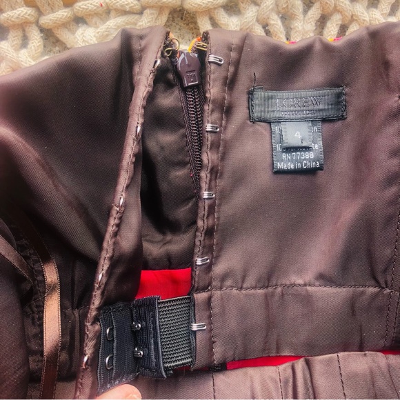 J.Crew Collection Strapless Printed Velvet Dress Size 4 - Picture 6 of 8